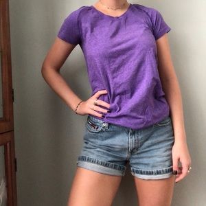 Zella purple Sweat Wicking Top SZ- L